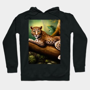 Leopard lies on Tree Hoodie